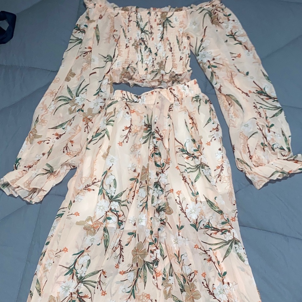 Wide leg and crop top set